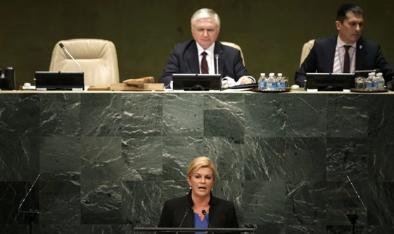 [포토] UN 총회에서 연설하는 크로아티아 대통령