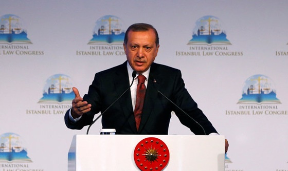 [포토] 이스탄불 국제법 국제회의에서 연설하는 터키 대통령