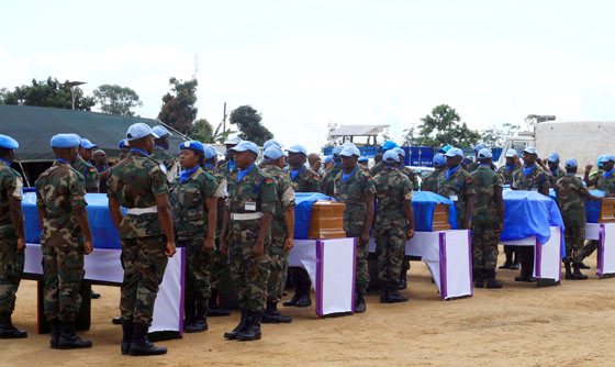 [포토] 콩고에서 사망한 UN 평화유지군의 장례식 열려
