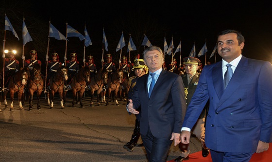 [포토] 아르헨티나 대통령, 카타르 국왕 환영