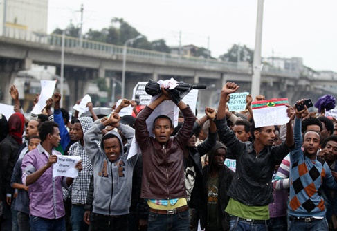 [포토] 에티오피아 수도에서 반정부 시위 지속