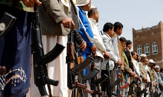[포토] 예멘 반군 지지자들 예멘 수도 Sanaa에 집결