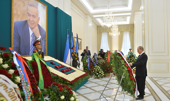 [포토] 러시아 대통령, 우즈베키스탄 대통령 장례식 참여
