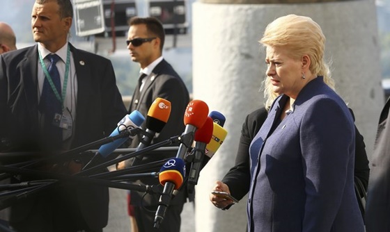 [포토] 리투아니아 대통령, EU 정상회의에 참가해