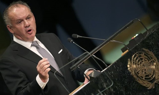 [포토] 슬로바키아 대통령, UN 총회에 참석해