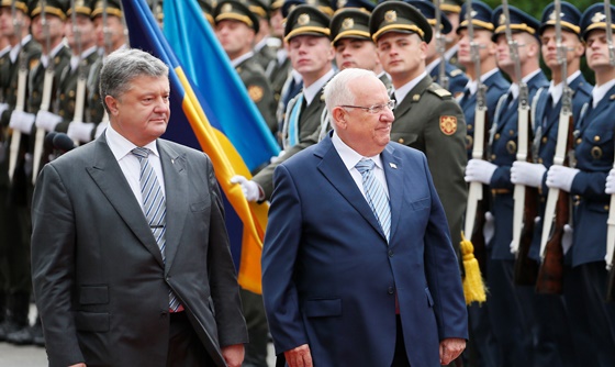 [포토] 우크라이나 대통령, 이스라엘 대통령 환영