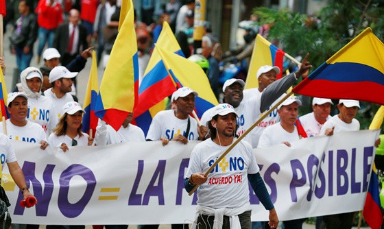 [포토] 콜롬비아, 평화협상 신속 재개 요구하는 시위 열려