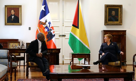 [포토] 칠레 대통령, 가이아나 대통령 접견