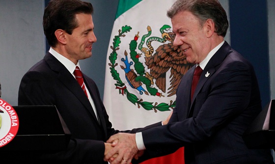 [포토] 멕시코 대통령, 콜롬비아 방문
