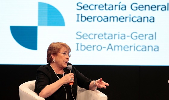 [포토] 칠레 대통령, 이베로아메리카 정상회의에서 연설