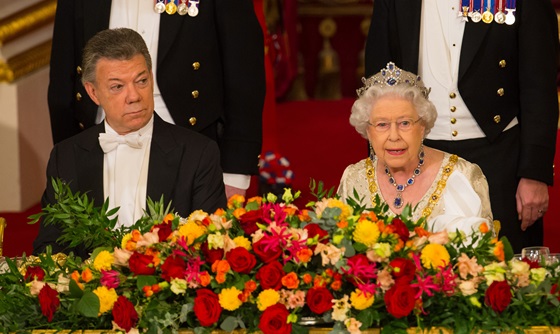 [포토] 콜롬비아 대통령, 영국 연회 참석