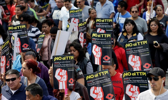 [포토] 멕시코, TPP 반대 시위 열려