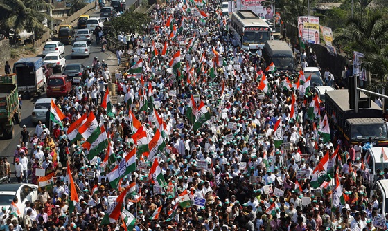 [포토] 인도 야당, 화폐개혁에 반대하는 시위 주도