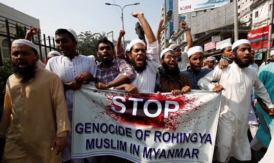 [포토] 방글라데시, 로힝야족의 죽음에 항의하는 시위 발생
