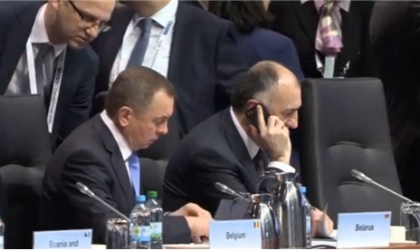 [포토] OSCE 장관급 회담에 참석한 벨라루스 외무부 장관과 아제르바이잔 외무부 장관