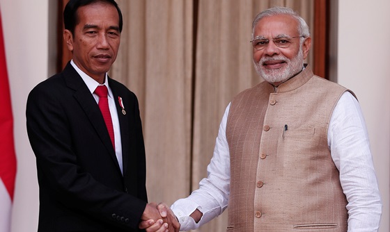 [포토] 인도 총리, 인도네시아 대통령과 회담