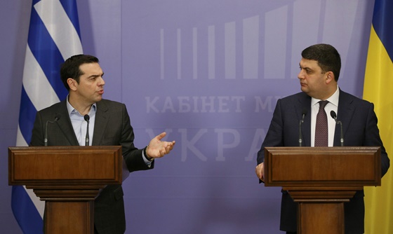 [포토] 우크라이나 총리, 그리스 총리와 회담