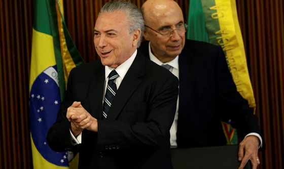 [포토]미셰우 테메르 브라질 대통령과 브라질 재무부 장관 