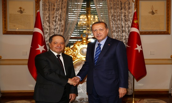 [포토] 쿠르드자치정부 대통령을 맞이하는 터키 대통령