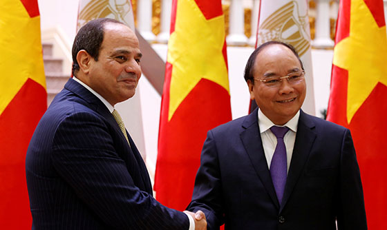 [포토] 베트남 총리, 베트남 방문한 이집트 대통령과 접선