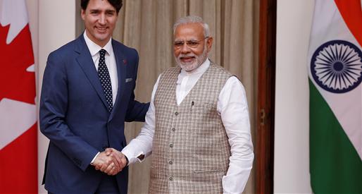 [포토] 인도 총리, 캐나다 총리와 회담