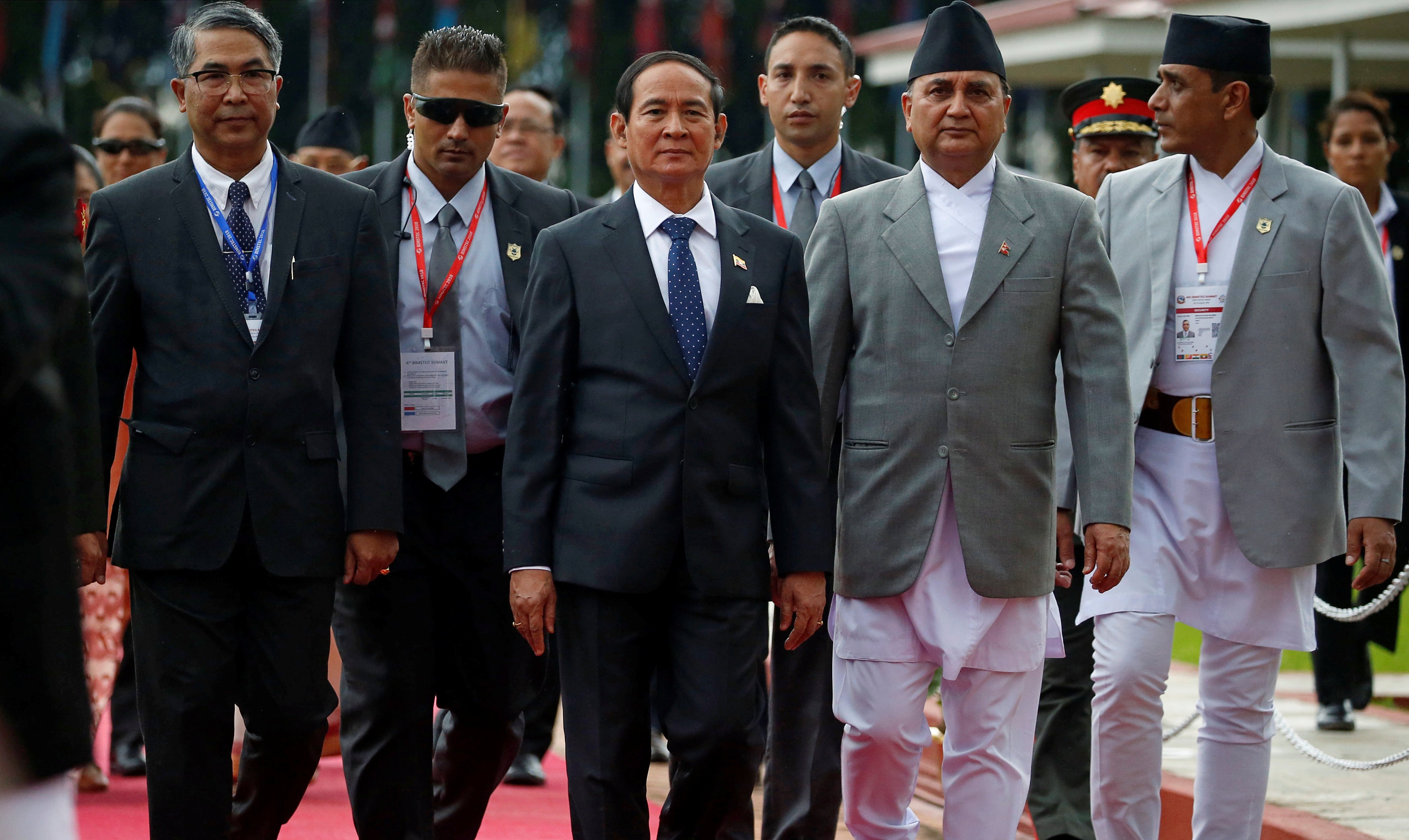 [포토] 벵골만기술경제협력체 정상회의 참석차 네팔에 방문한 미얀마 대통령